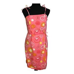 Tahiti Reef Club Pink, Orange and White Resort Dress Size Small